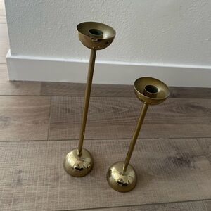 H&M Set of 2 Geometric Candle Holders in Gold